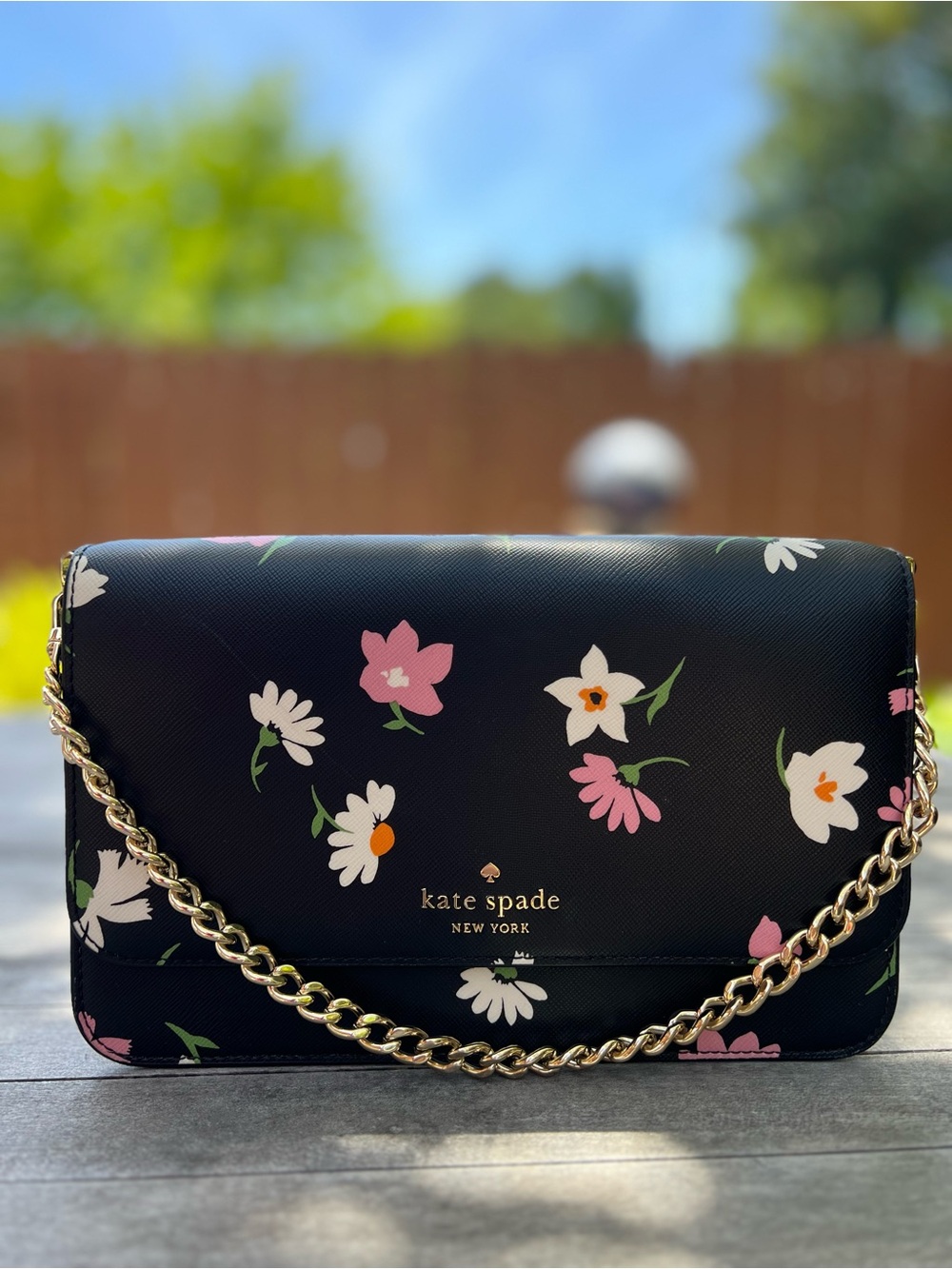 kate spade Black Floral Crossbody Bag